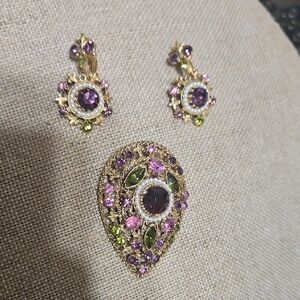Florenza Brooch And Earring Set